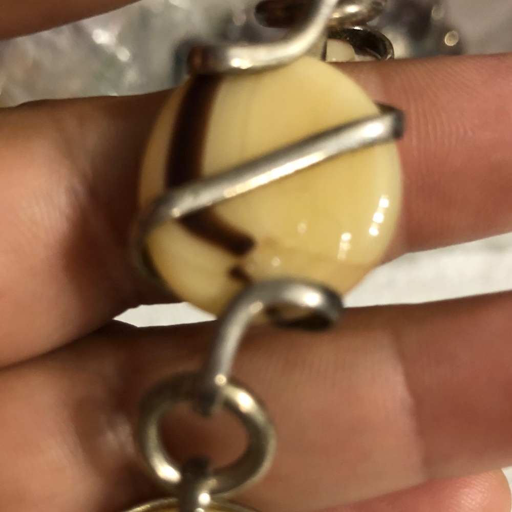 Chic Cream and Brown Beaded Bracelet - Picture 4 of 8